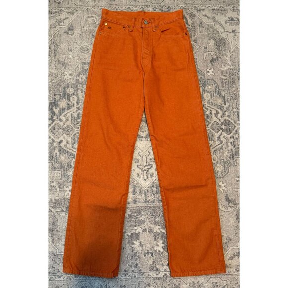 Ralph Lauren Double RL (RRL) High Boy Fit Denim Orange Jeans size 27 Women’s - Picture 2 of 13